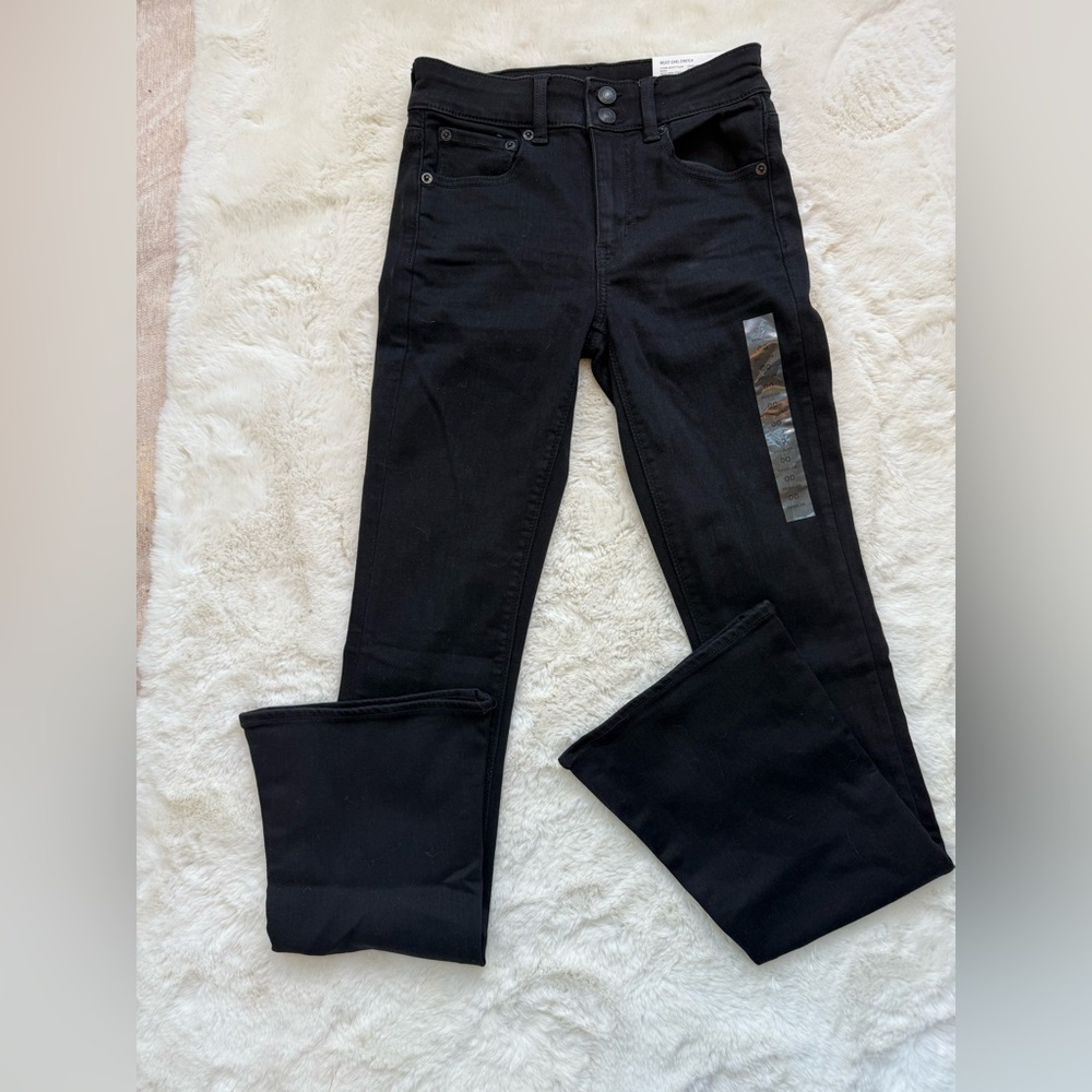 American Eagle Black Hi-Rise Artist Flare Jeans Ne(X)ht Level Stretch 00 24W